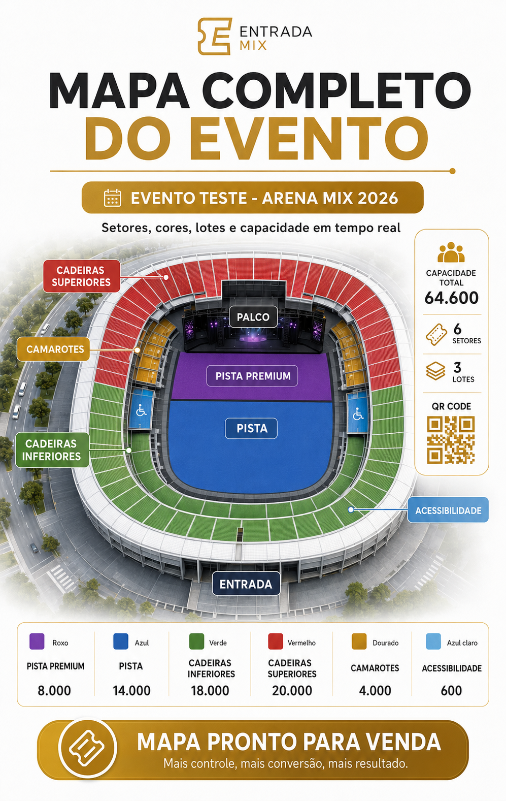 Mapa completo do evento Entrada Mix
